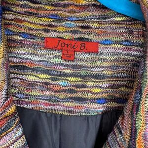 Vintage Joni B Woven Textured Blazer Jacket Multi Color Women's Size Large